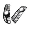 2X Honeycomb Lower Fog Light Grille for Audi A4 B7 S-Line S4 (2005–2008) Gloss Black