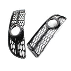 2X Honeycomb Lower Fog Light Grille for Audi A4 B7 S-Line S4 (2005–2008) Gloss Black