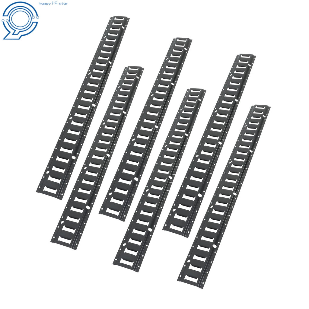 Set of 6 E Track Tie Down Rails for Trailers Vans (Powder-Coat Black)