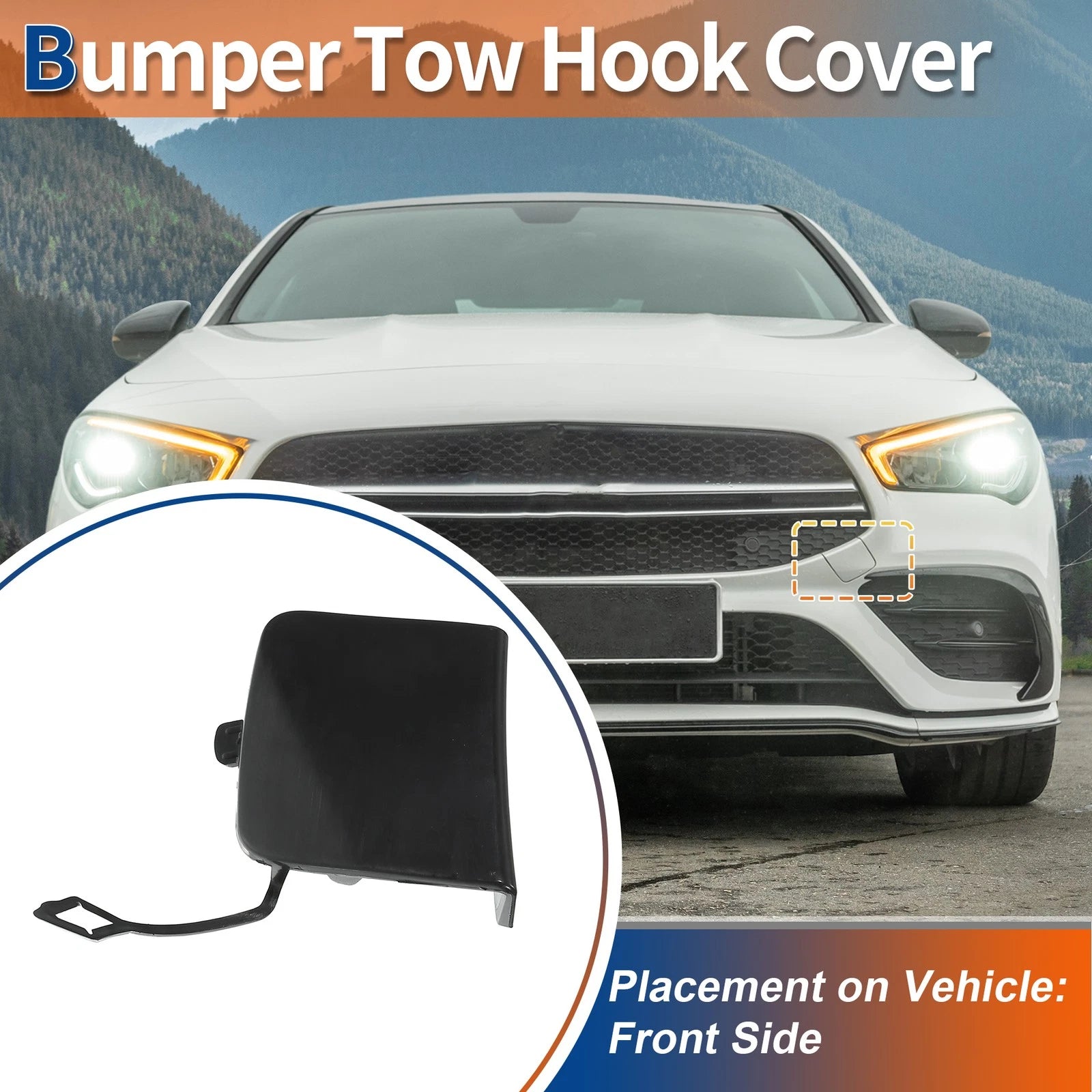 1 PC Front Bumper Tow Hook Cover for Mercedes CLA35 AMG (2019–2023) No.A1188854201