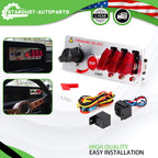 5in1 Ignition Switch Panel for Universal Vehicles (12V) - Red LED Toggle