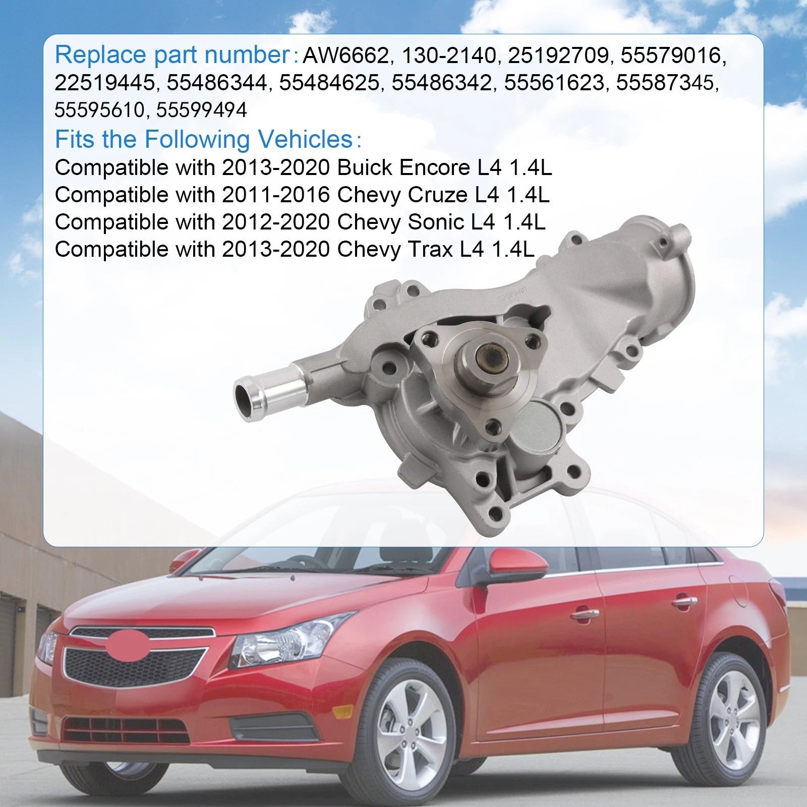 Water Pump for Buick Encore, Chevrolet Trax (2013-2020)