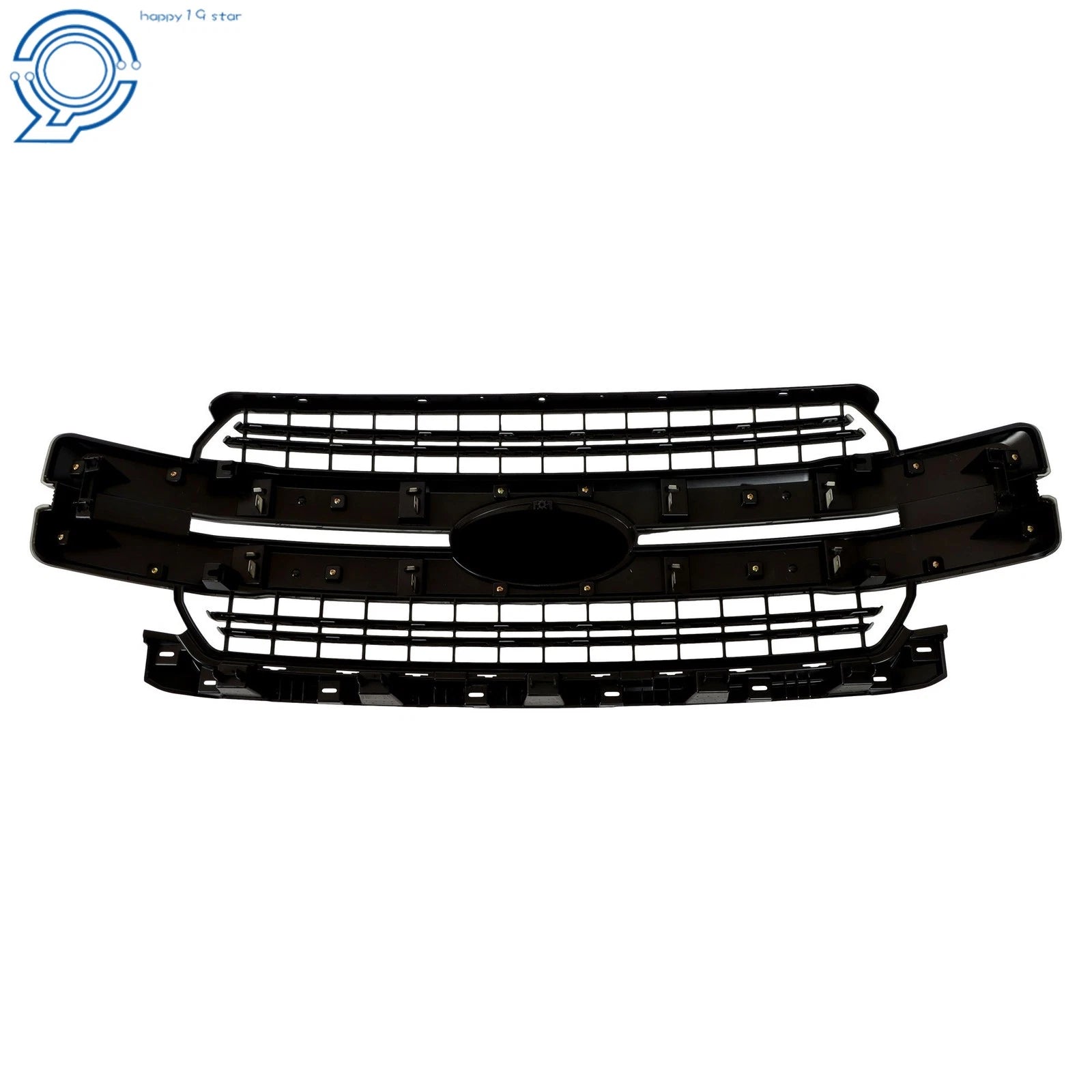 Front Bumper Grille for Ford F150 Lariat (2018–2020) Gloss Black