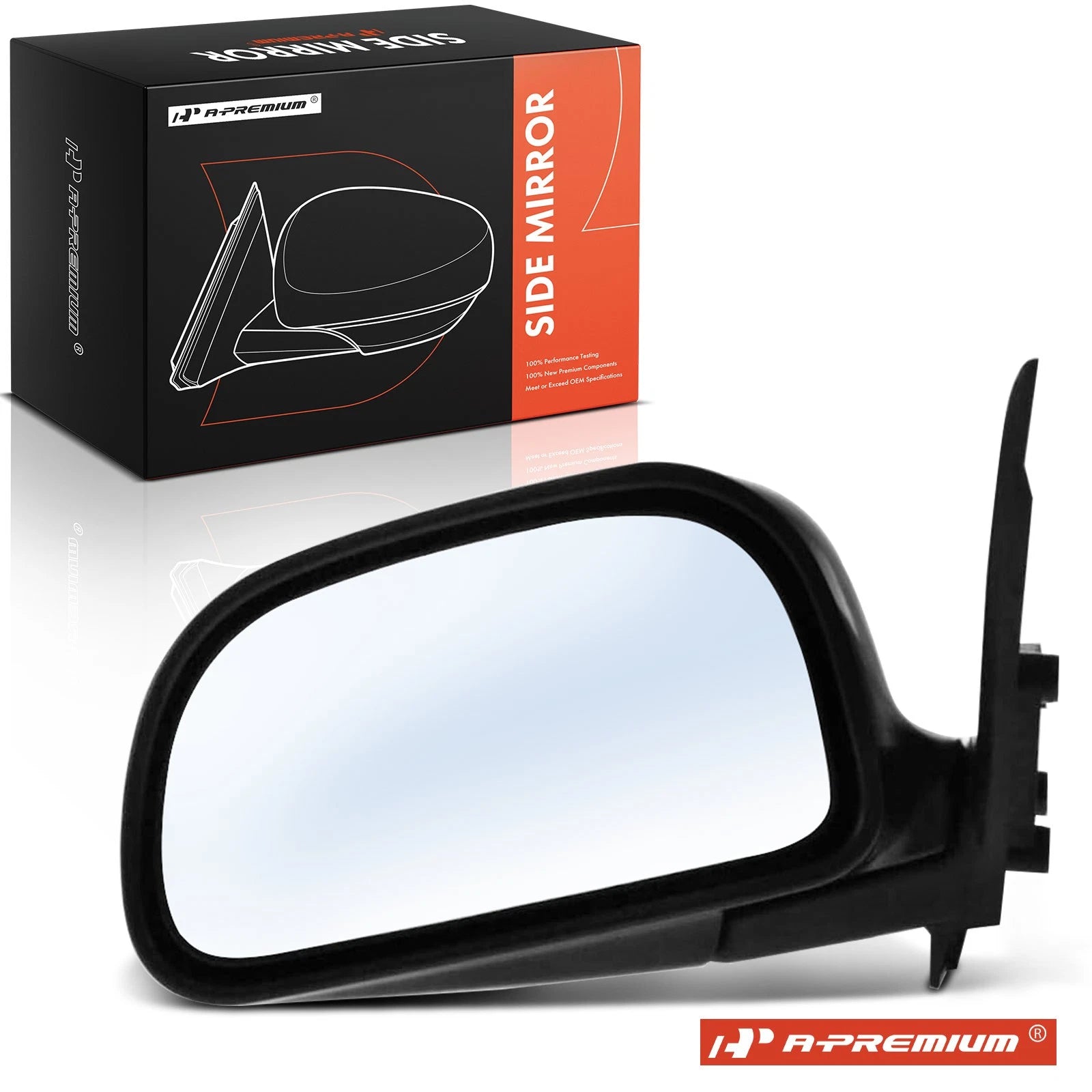 Driver Mirror for Mitsubishi Mirage (1997–2001) Manual Glass Adjust Black
