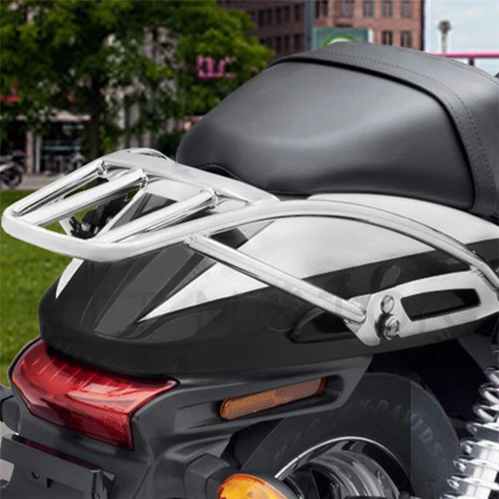 Chrome Detachable 2-Up Luggage Rack for Harley Street 500 750 (2015–2017)