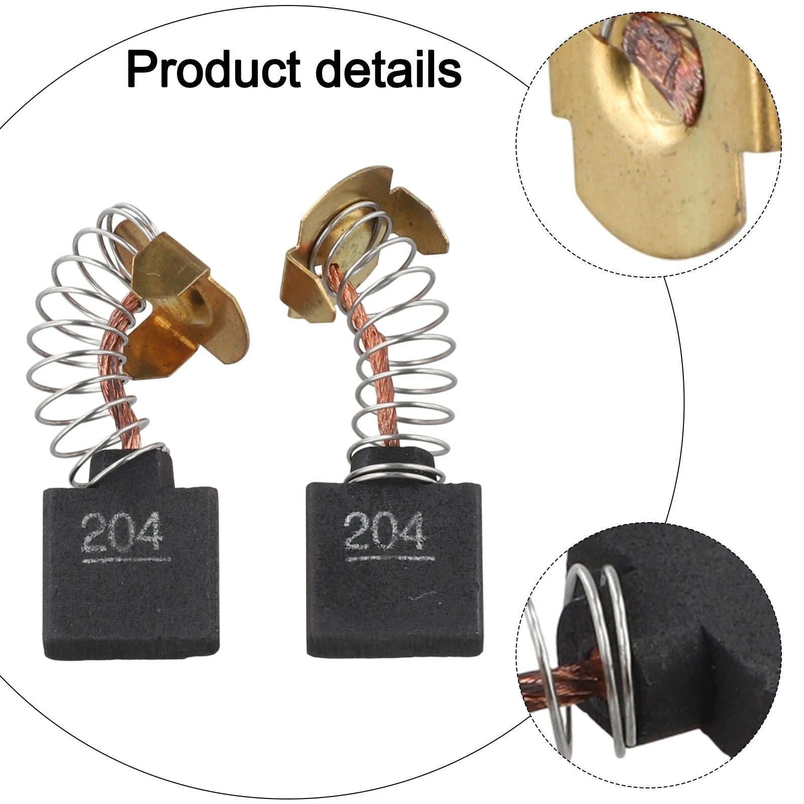 2X Carbon Brush Set for Mak Power Tools (CB204, CB203, CB202, CB200)