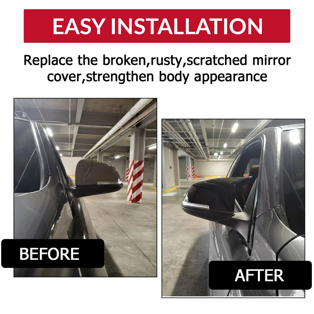 2X Gloss Black Side Mirror Cover Caps for BMW 3/4 Series (2012-2020)