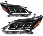 Full LED Headlights Pair for Toyota Sienna (2011–2020) - Black Amber