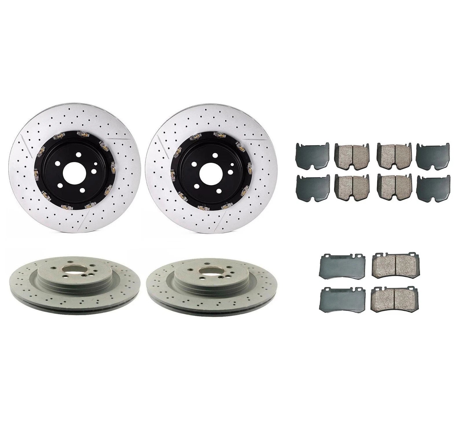 Akebono Euro Brake Kit Disc Rotors Pads for Mercedes-Benz C215 W220 (2003–2006)