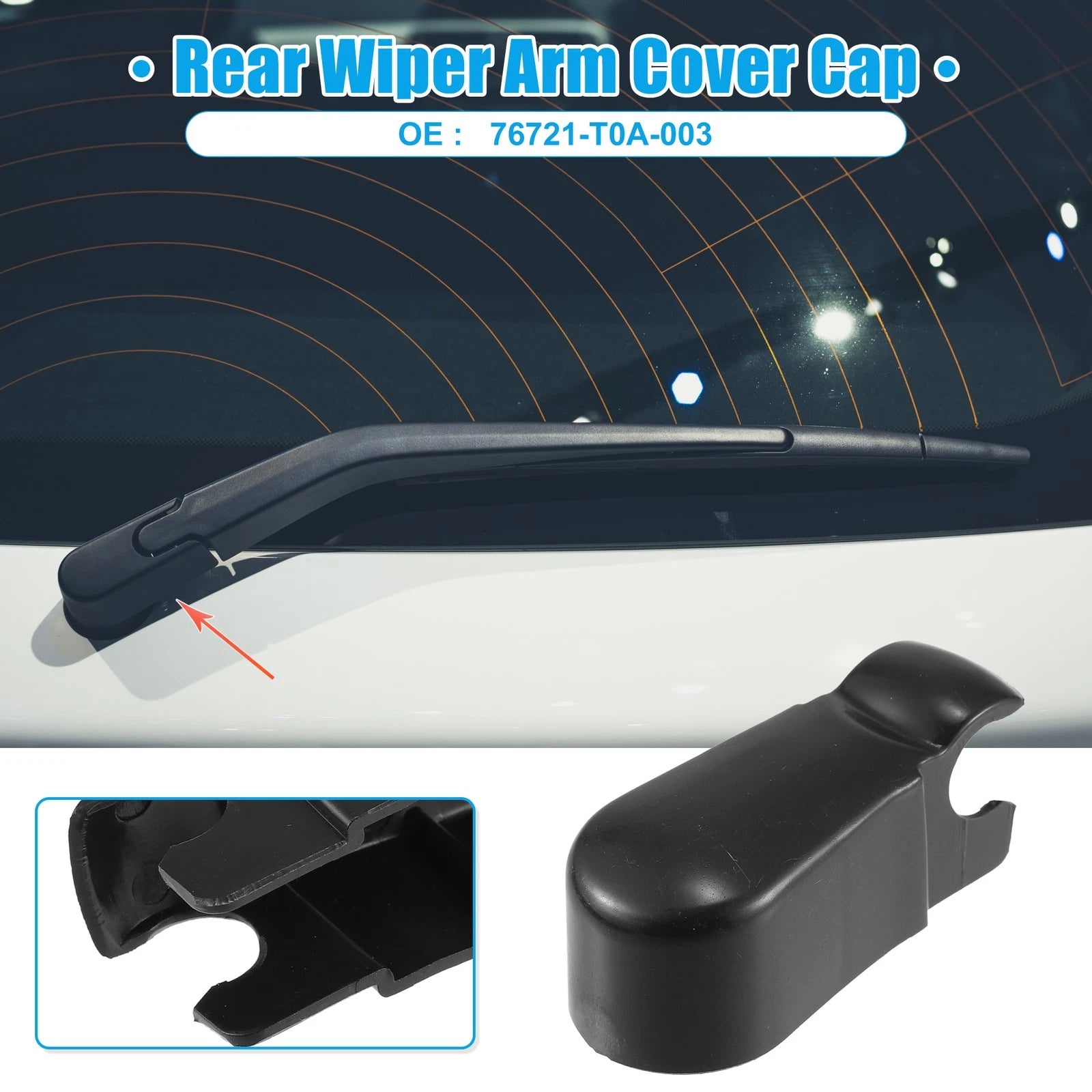 Rear Windshield Wiper Arm Nut Cover Cap for Honda CR-V (2007–2016)