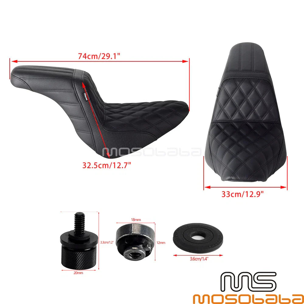 Gel Pad 2-UP LS Seat for Harley Softail FLSB FXLR FXLRS FXLRST (2018-2023)