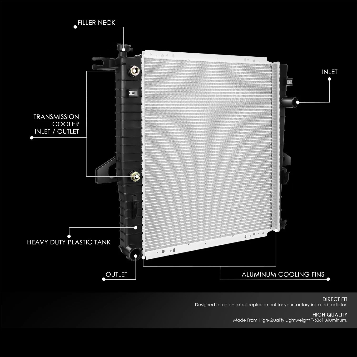 Full Aluminum Core Radiator for Ford Ranger/Mazda B3000 (1998–2011) DPI 2173