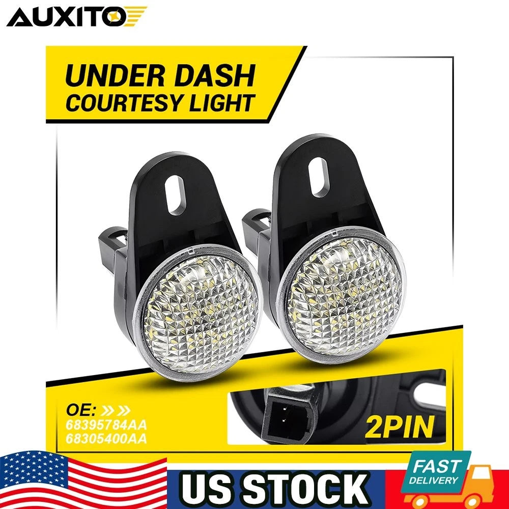 White LED Under Dash Courtesy Footwell Light for Dodge Ram Durango Jeep Grand (H)