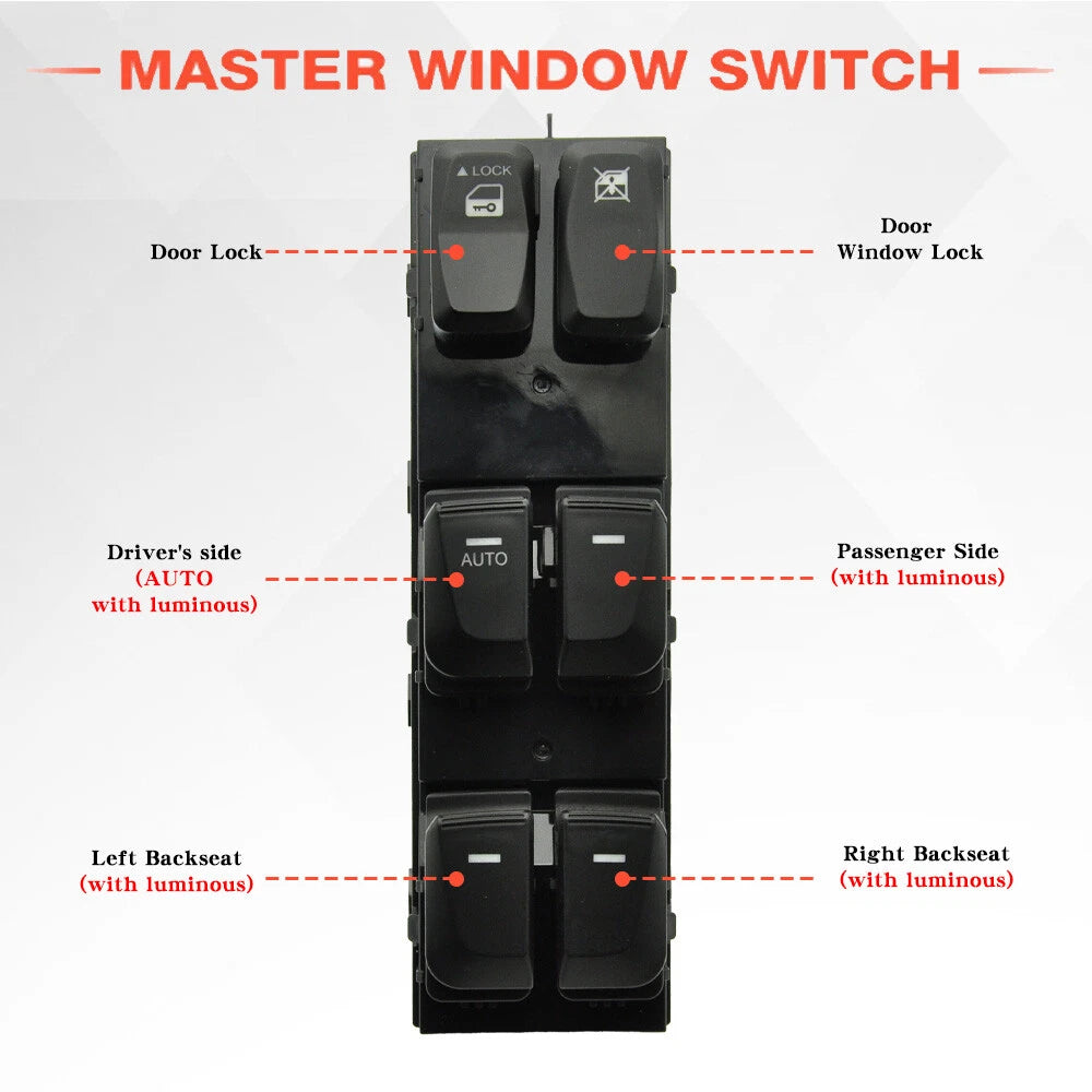 Master Power Door Window Switch for Hyundai Tucson (2010–2015) 93571-2S000