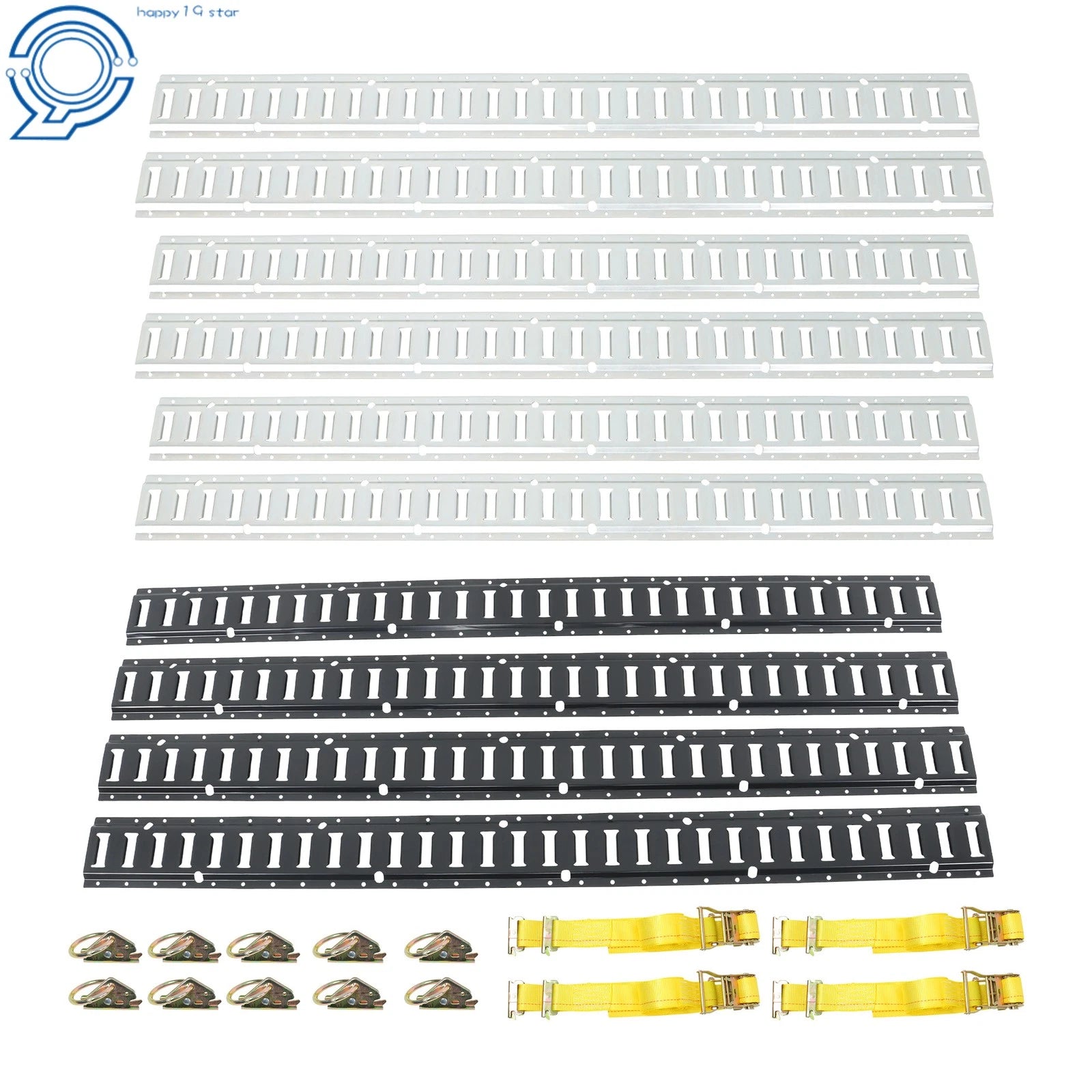 Set of 24 Ratchet Straps with Steel Rails and O-Rings