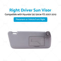 Right Driver Side Sun Visor Shade RH for Hyundai i30 i30cw (2007–2012)