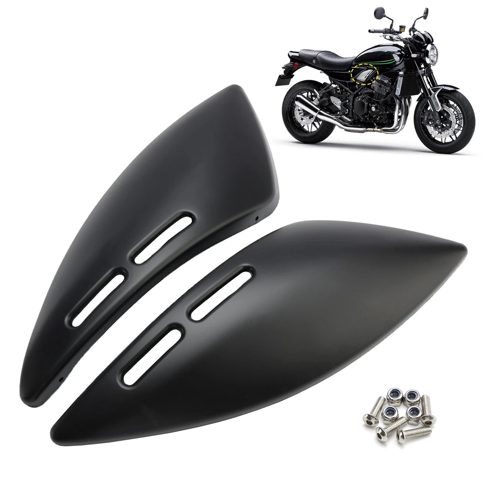 Gas Tank Side Cover Panel for Kawasaki Z900RS (2018–2024) Matte Black