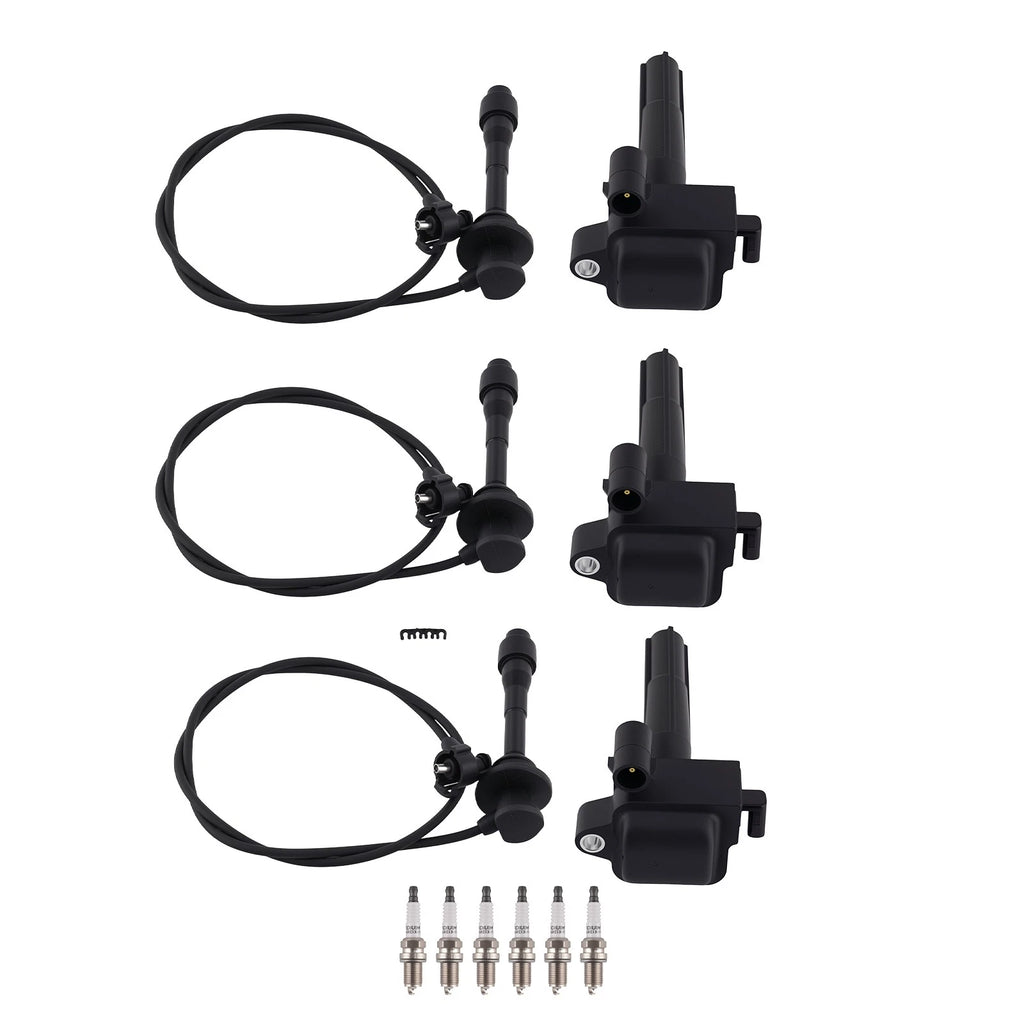 Complete Ignition Set 3 Coils 6 Iridium Plugs 3 Wires for Lexus Toyota (1990–2023)