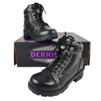 Derringer Unik Women's Leather Short Motorcycle Boots Black 7.5 (12020)