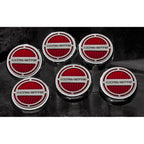Chrome 'Corvette' Cap Covers w/Orange CF Inlay for 2014-2019 Corvette Z06 Manual