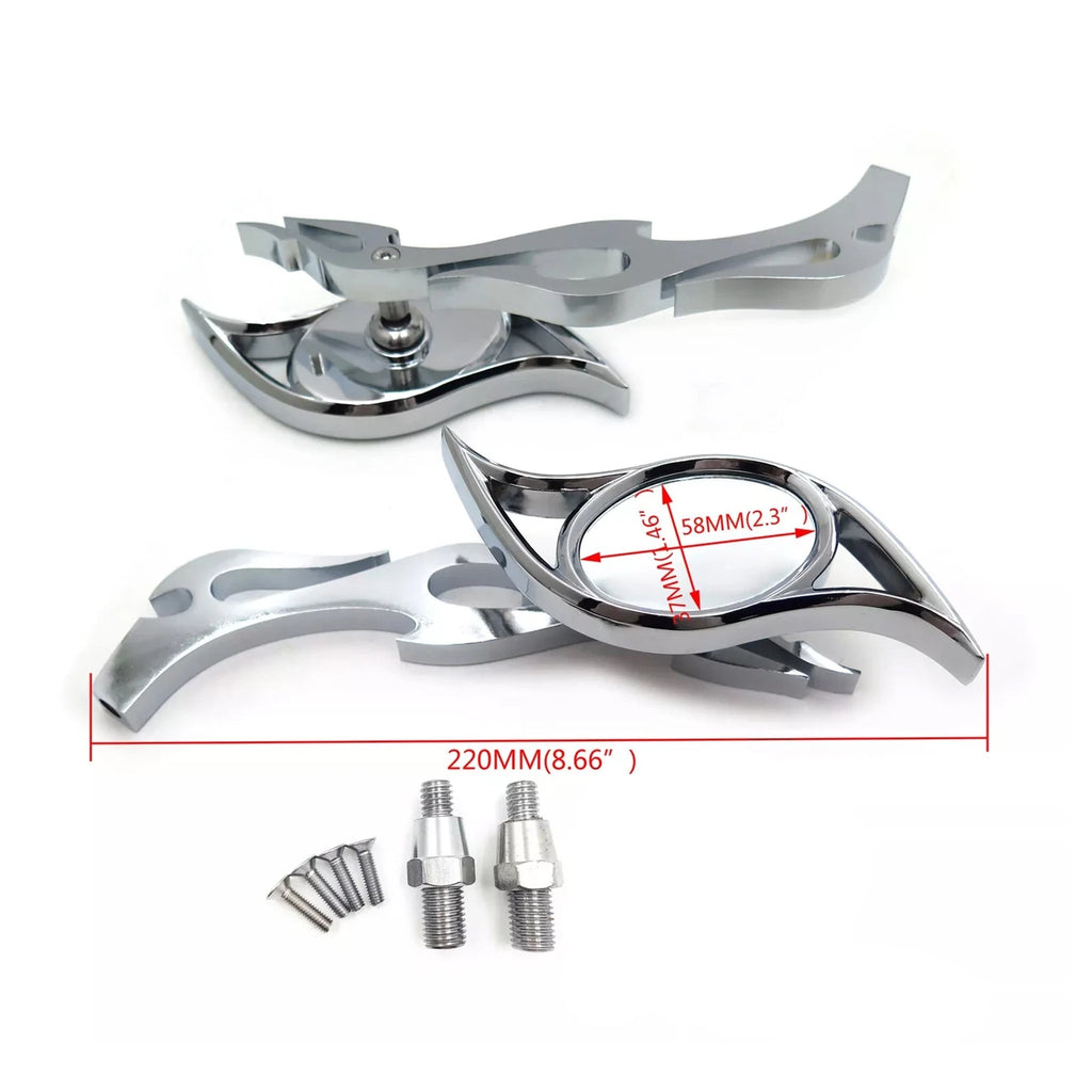 Chrome Wisdom Eye Running Mirrors for Yamaha Cruiser (Royal Star, Road Star, V-Star)