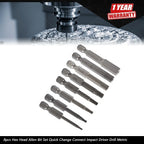 8-Piece Hex Head Allen Bit Set for Impact Driver Drill