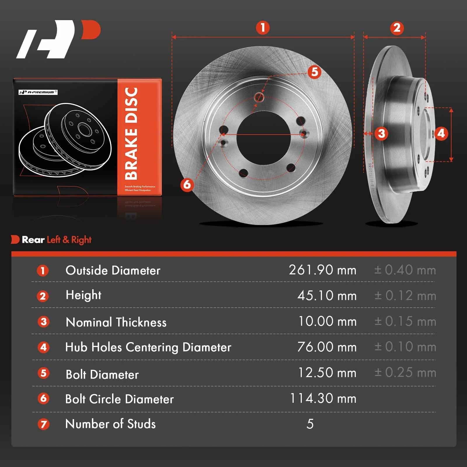 Rear Disc Brake Rotors for Hyundai Elantra GT (2011–2020) Kia Forte Soul