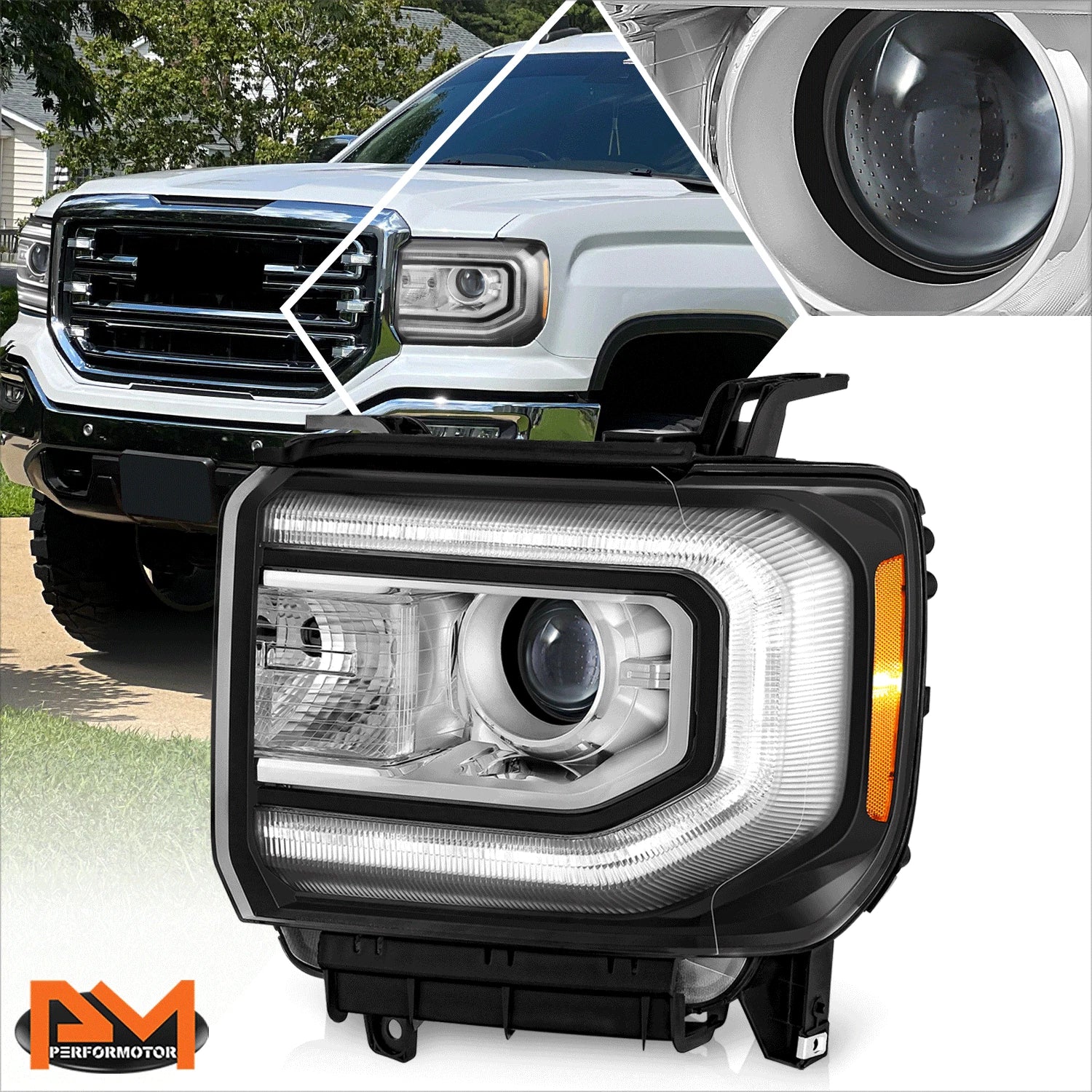 OE Style Left Side HID Projector Headlight for GMC Sierra 1500 Limited (2016–2019)
