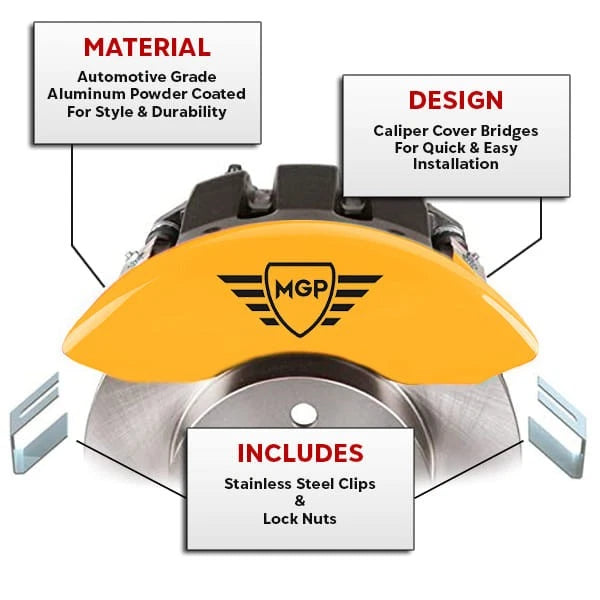 Set of 4 Caliper Covers Yellow Replacement with Logo for 1997 Mazda Miata