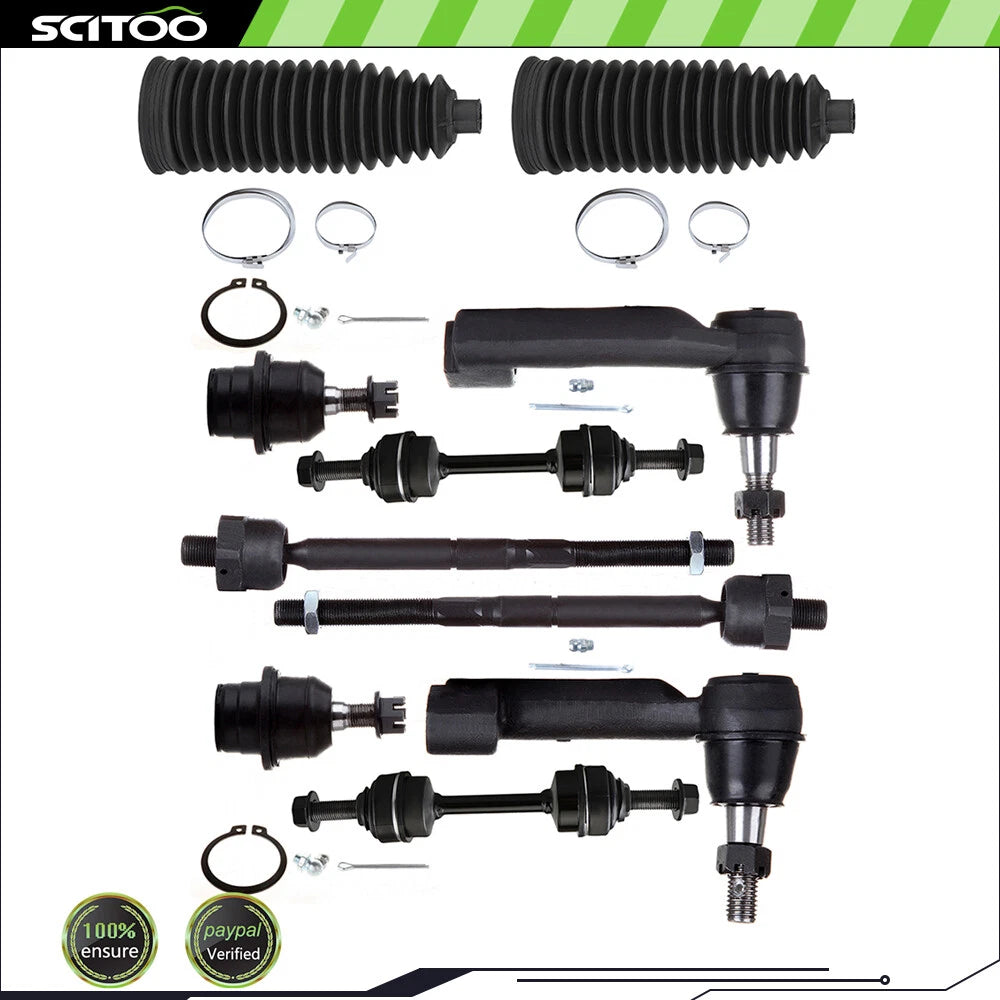 Set of 4 Front Lower Inner Outer Tie Rod Sway Bar Linkage Ball Joints for Ford F-150 (2009–2014)