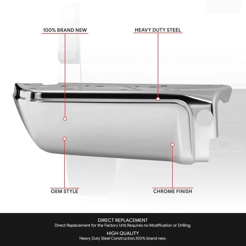 Chrome Rear Bumper Ends for Ford F-250 SD (2008–2016)