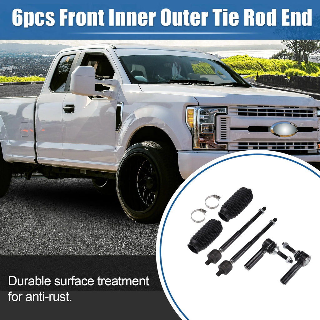 Set of 6 Front Inner Outer Tie Rod End Links for Ford Taurus (2013–2017)