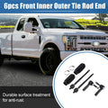 Set of 6 Front Inner Outer Tie Rod End Links for Ford Taurus (2013–2017)