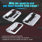 Set of 4 Silver Tone Exterior Door Handle Covers for Ford F150 