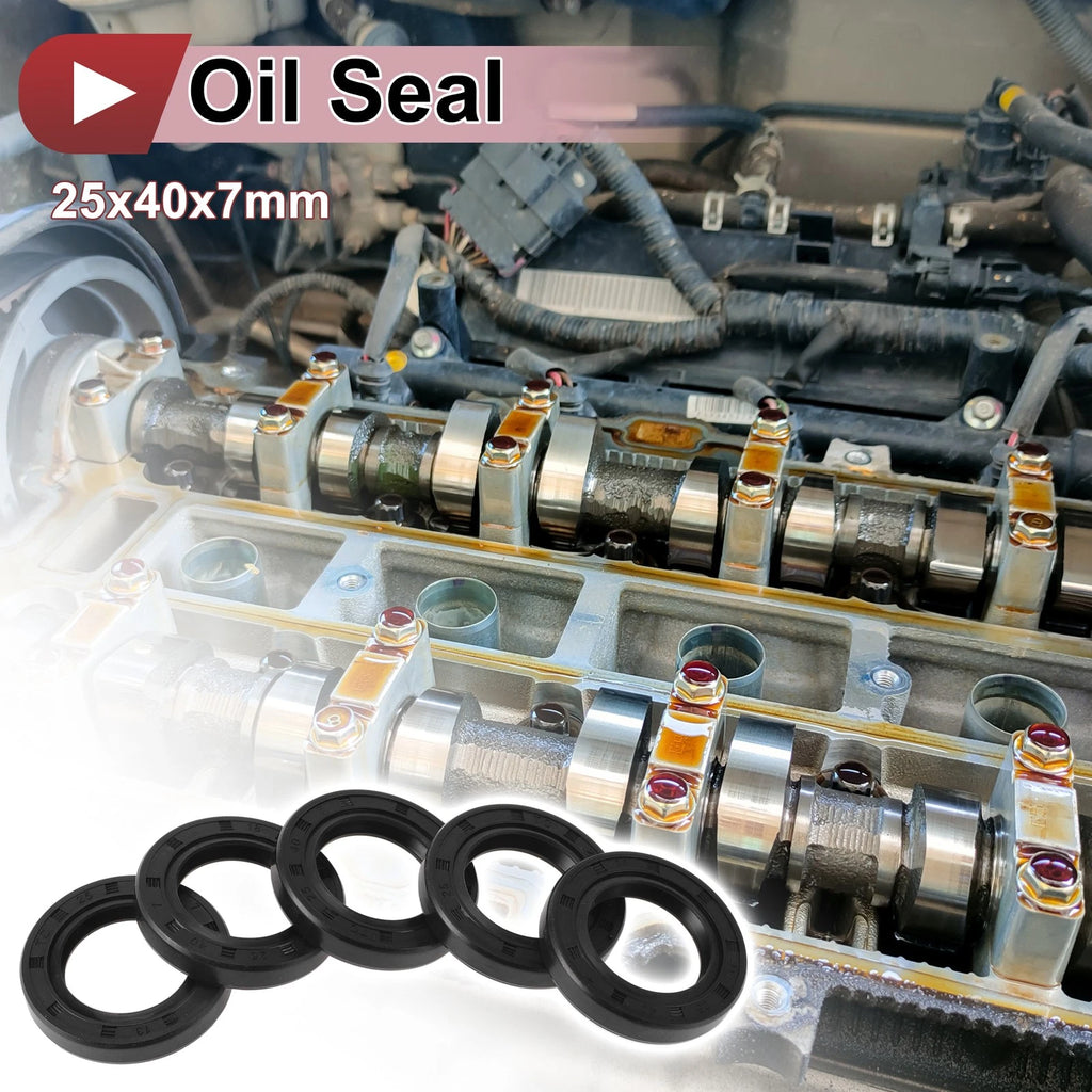 Set of 5 Rotary Shaft Oil Seals for Various Models (25x40x7mm)