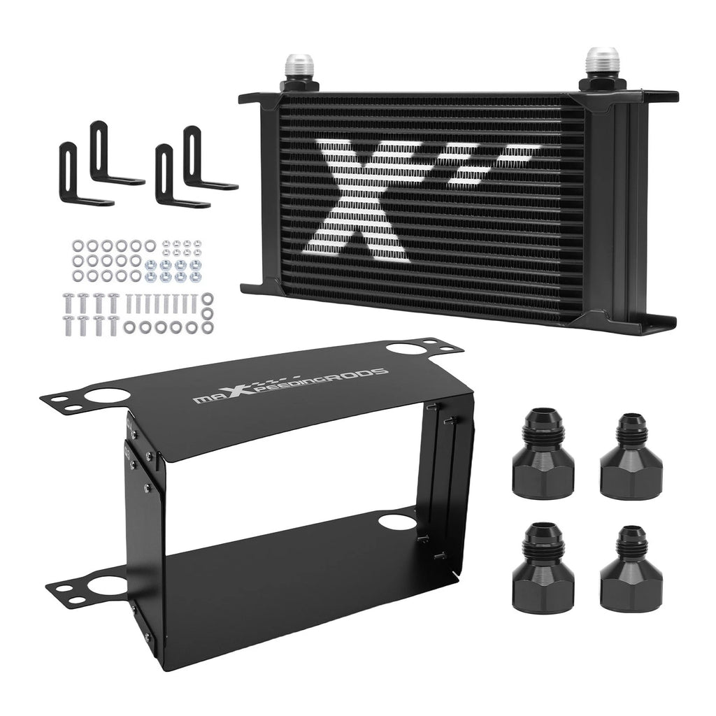 Transmission Oil Cooler Kit for Universal Applications (10AN, Aluminum, Black)