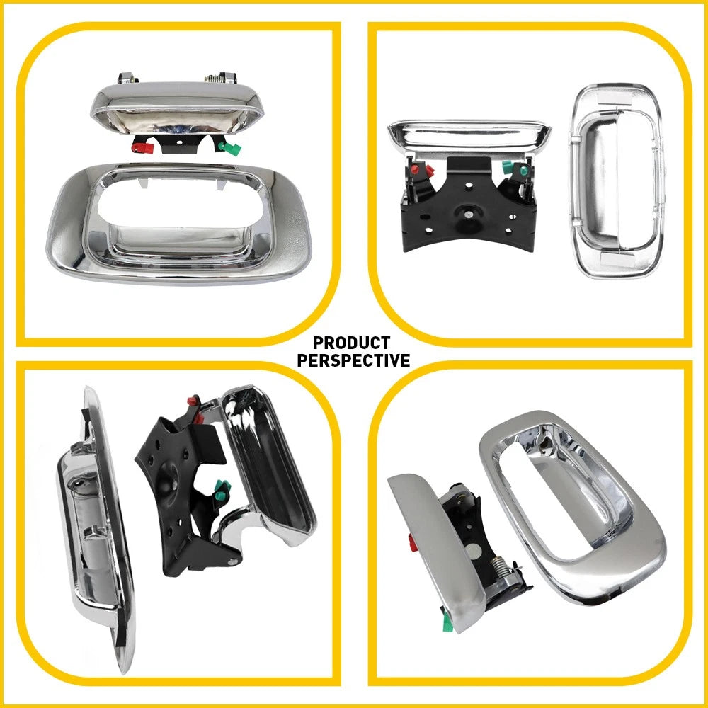Chrome Tailgate Handle & Bezel Lock Set for Chevy Silverado/Sierra (1999-2007)