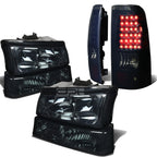 Smoked Headlight + Clear Bumper + Black Tint LED Tail Light Kit for Silverado (2003–2007)