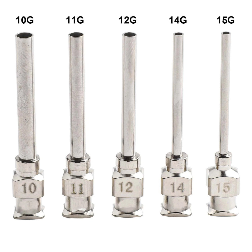 Pack of 5 Precision Dispensing Machine Needles, Stainless Steel