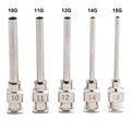 Pack of 5 Precision Dispensing Machine Needles, Stainless Steel