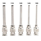 Pack of 5 Precision Dispensing Machine Needles, Stainless Steel