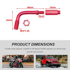 Throttle Cable Adjuster Tool for Motorcycle Dirt Bike (90 Degree, Aluminum, Red)