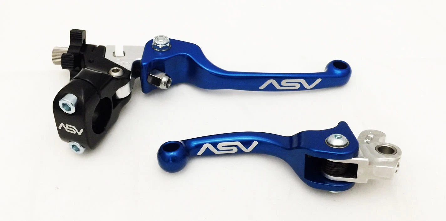 ASV F3 Front Brake Clutch Perch Levers Pair Pack Blue for Kawasaki KX (2000–2023)