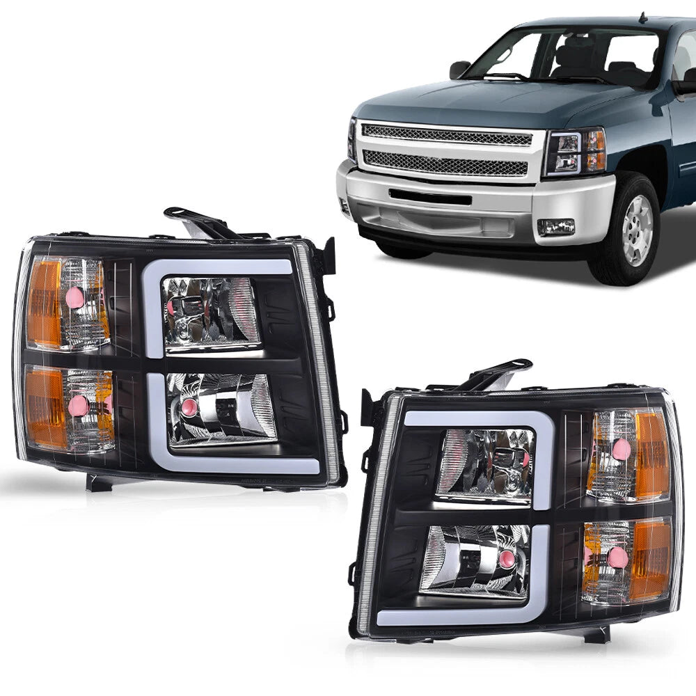 LED DRL Tube Headlights for Chevy Silverado (2007–2013)
