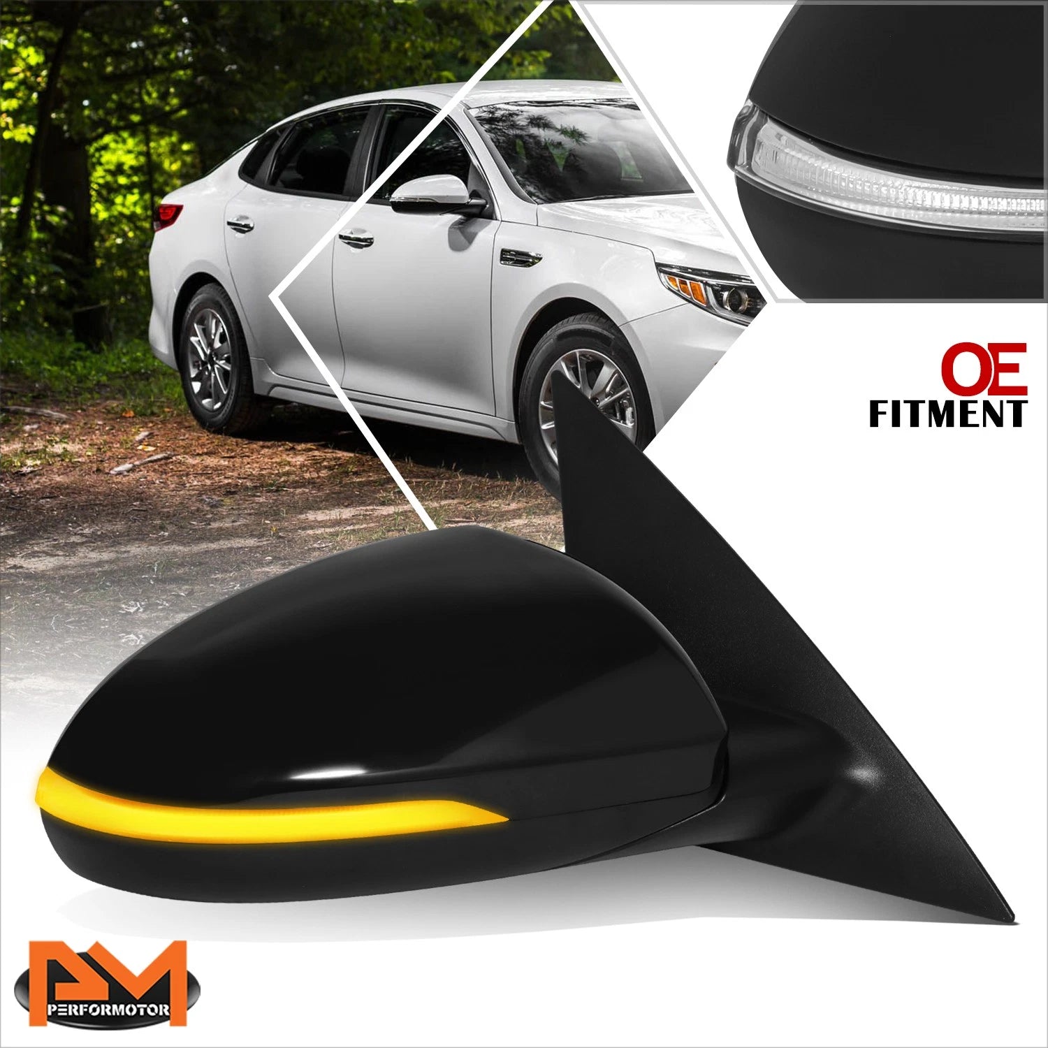 Power Fold Heated Memory Side View Door Mirror Right for Optima (2016–2018)