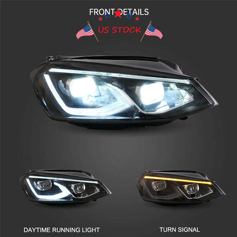 Full LED Headlights with Start-up Animation for Volkswagen Golf MK7 (2015-2017)