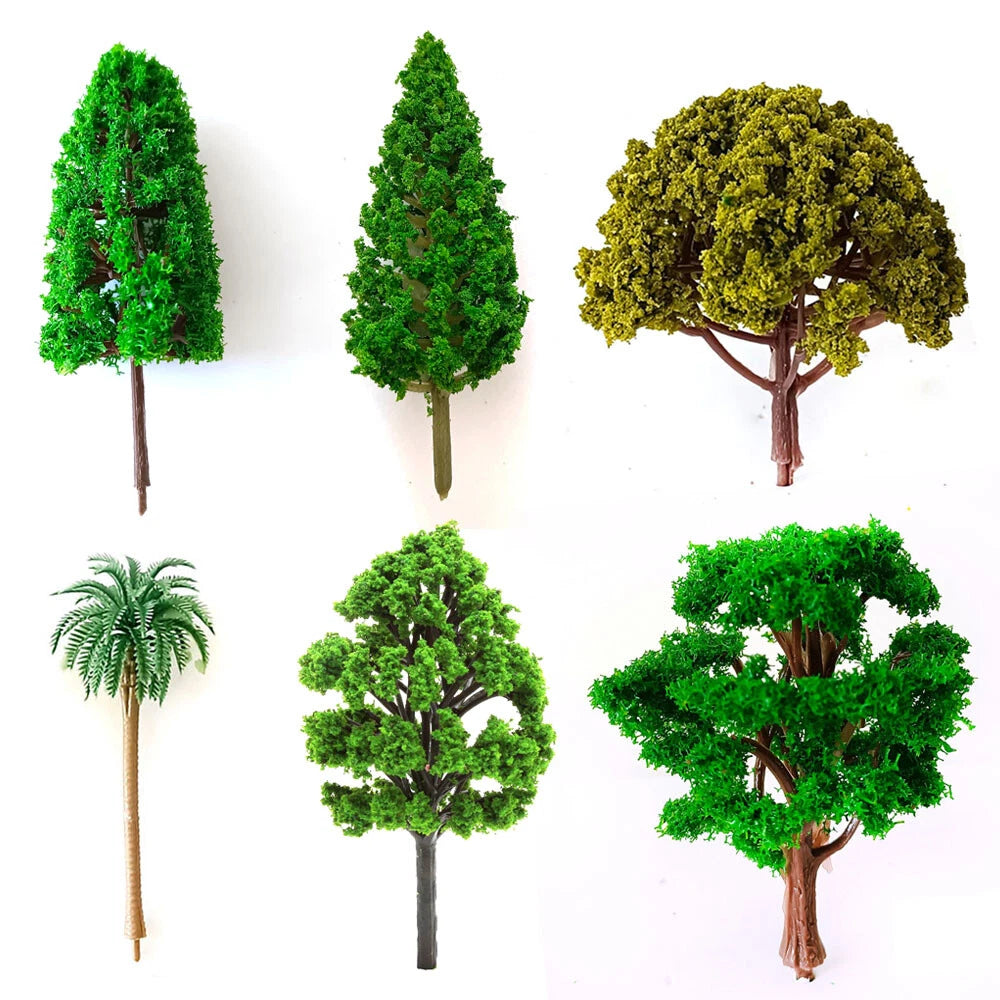 8cm Model Trees for Railroad Train Diorama Landscape Scenery