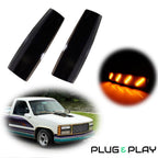 Smoked Front Side Marker Lamps for GMC C1500 C2500 C3500 K1500 K2500 K3500