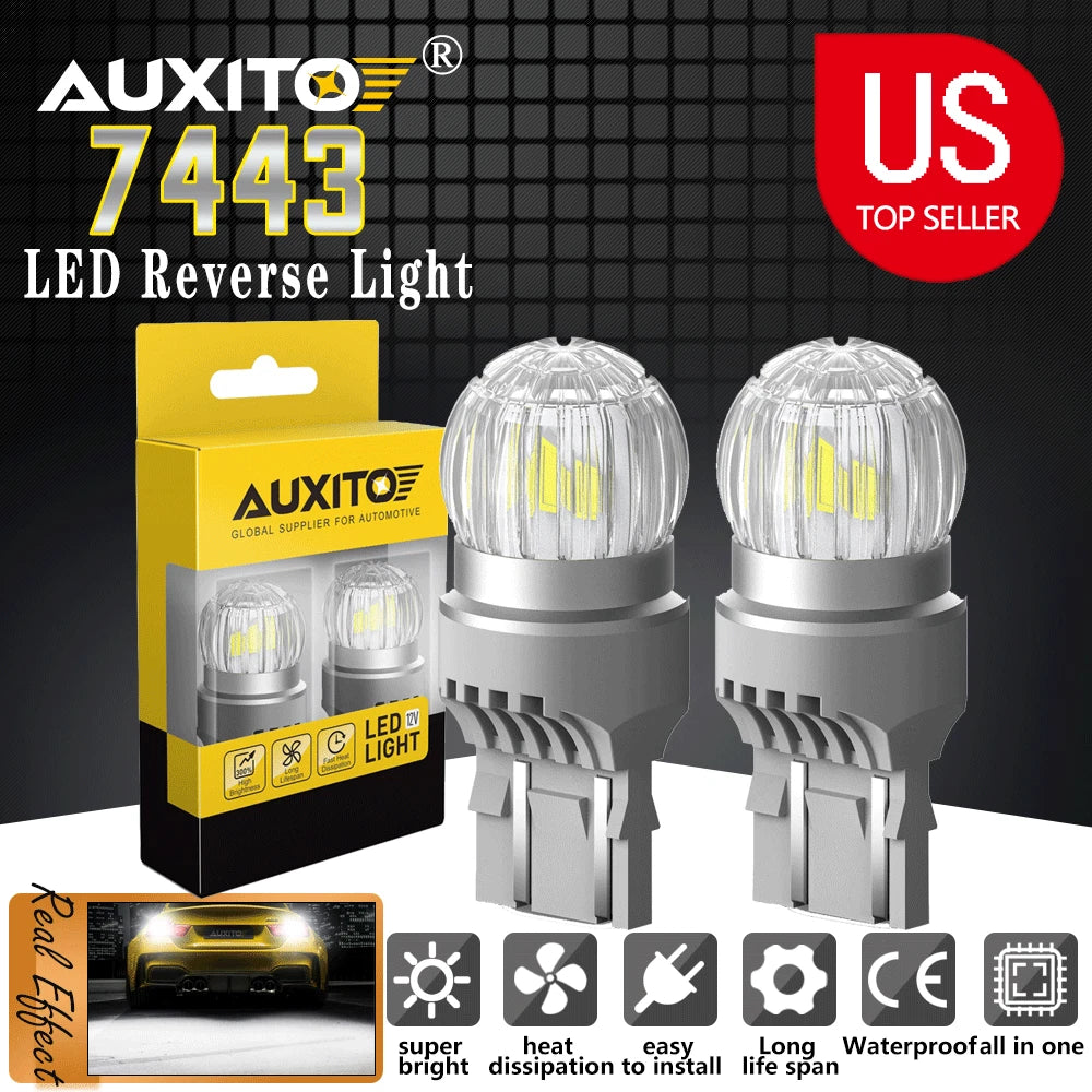 2X 7440 LED Bulbs for Reverse Lights (6000K)