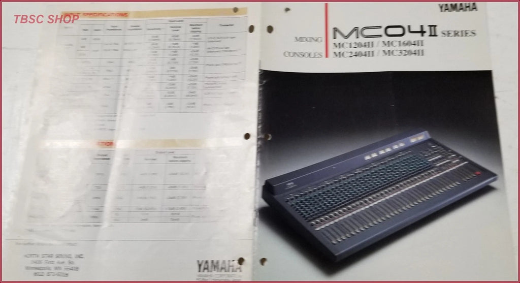 Yamaha MC1204II MC1604II MC2404II Mixing Consoles Sales Brochure
